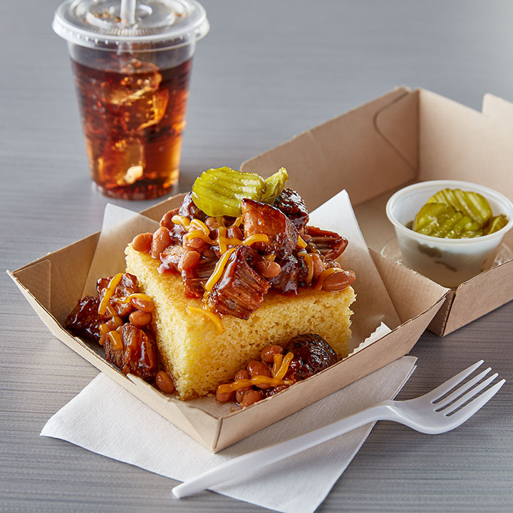 Pork Burnt Ends Loaded Corn Bread